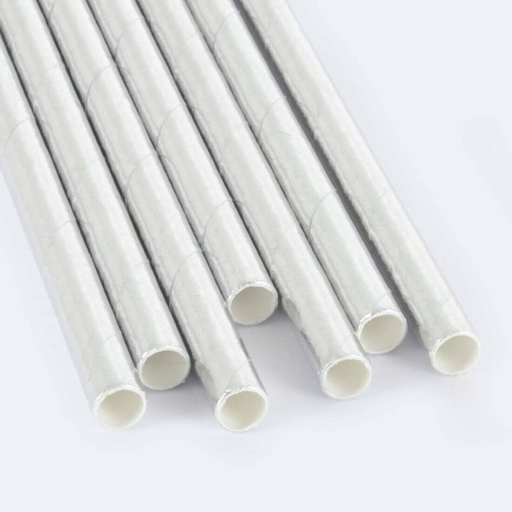 250 Eco Friendly Recyclable Paper Straws Gold Silver Rose Gold Silver