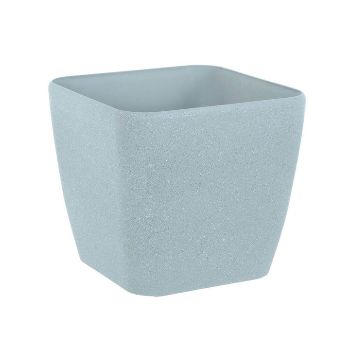 Sandstone Effect Square Plastic Plant Pot Outdoor Grey Beige Grey / 20cm