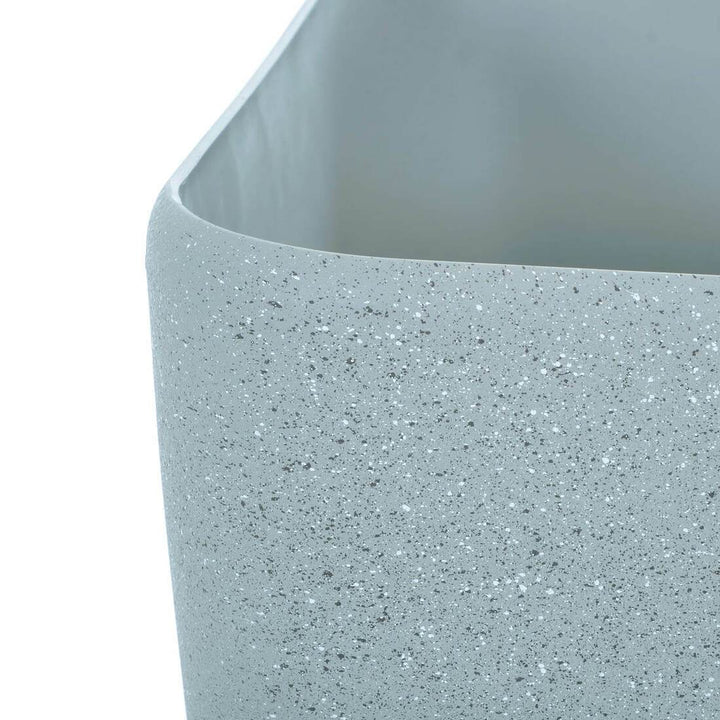 Sandstone Effect Square Plastic Plant Pot Outdoor Grey Beige