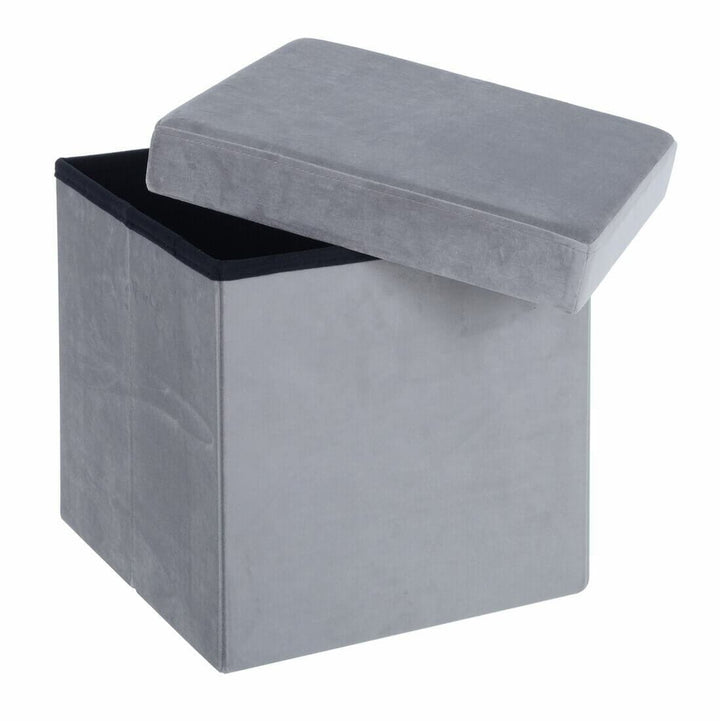 Hodge & Hodge Velvet Effect Storage Ottoman With Lid