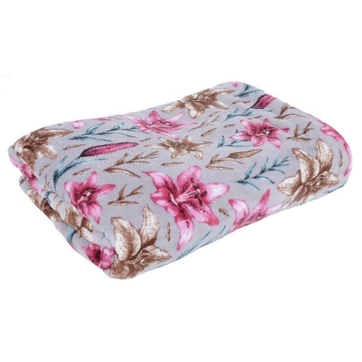 Luxurious Floral Wrap Around Blanket With Sleeves 137x180cm Pink Floral