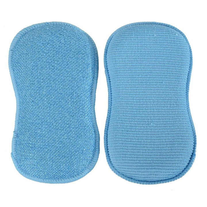 10pk Duo Action Cleaning Pads Microfibre Scrubbing Cloths Blue
