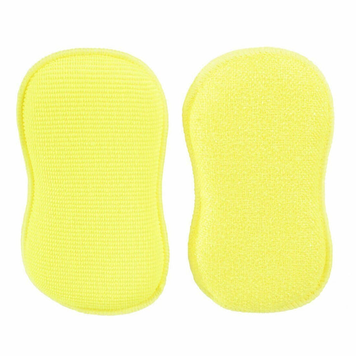 10pk Duo Action Cleaning Pads Microfibre Scrubbing Cloths Yellow