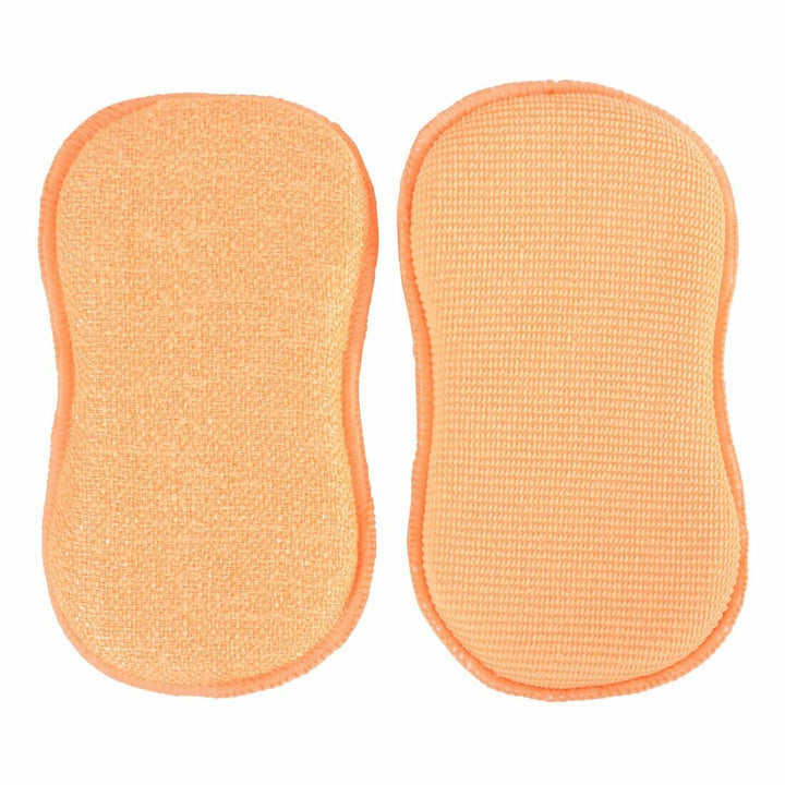 10pk Duo Action Cleaning Pads Microfibre Scrubbing Cloths Orange