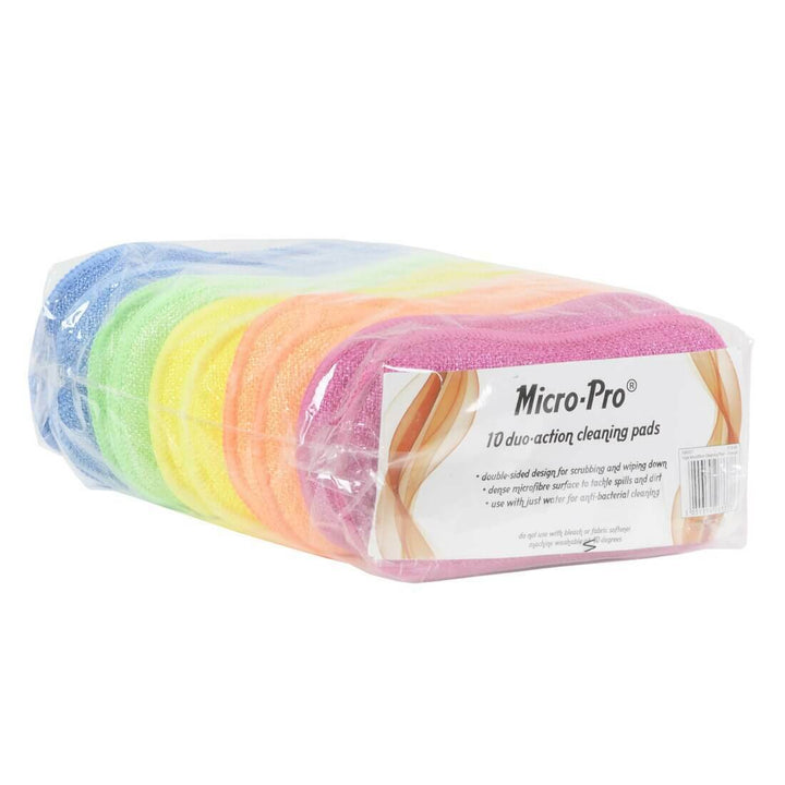 10pk Duo Action Cleaning Pads Microfibre Scrubbing Cloths