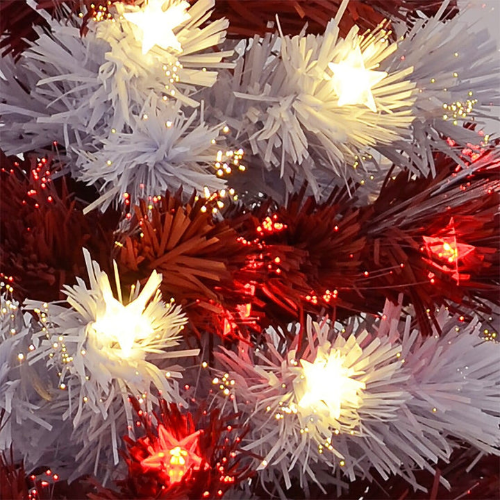 Novelty 4ft Stripe Christmas Tree With LED Lights Red/Blue