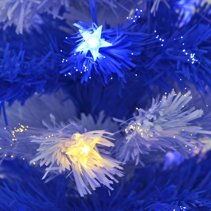 Novelty 4ft Stripe Christmas Tree With LED Lights Red/Blue