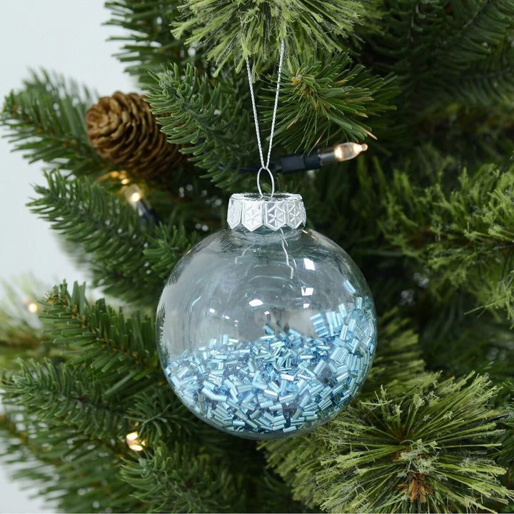 9pk Metallic Foil Filled Shaker Christmas Tree Baubles 8cm