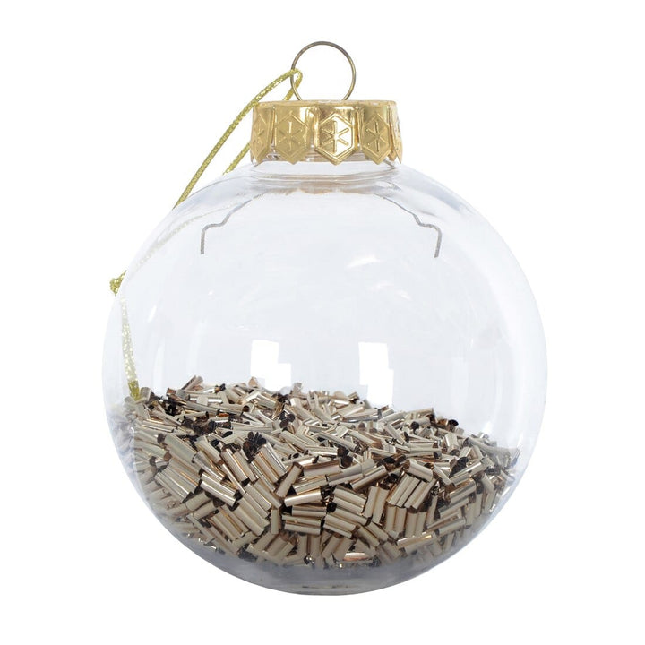 9pk Metallic Foil Filled Shaker Christmas Tree Baubles 8cm Gold