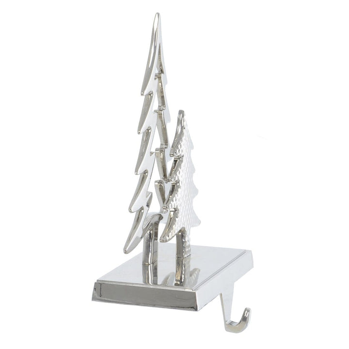 Silver Christmas Stocking Hanger Mantel Shelf Decoration
