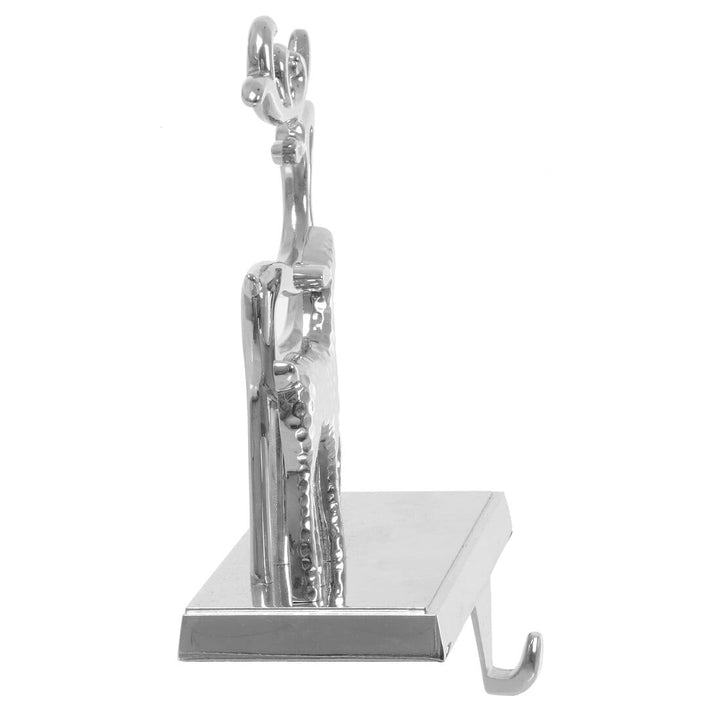 Silver Christmas Stocking Hanger Mantel Shelf Decoration