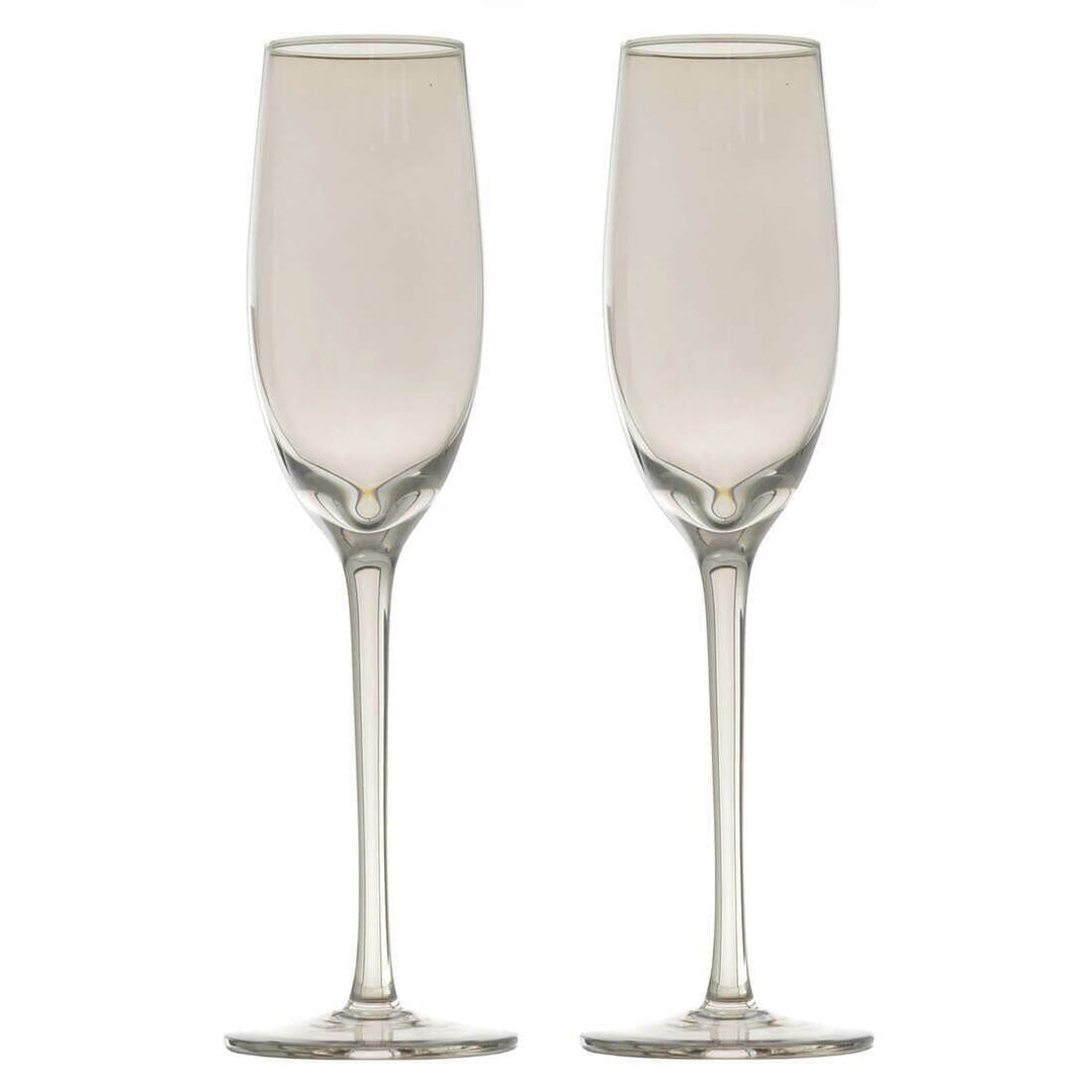 2pk Shimmer Iridescent Prosecco Glasses Grey/Pink/Blue Grey