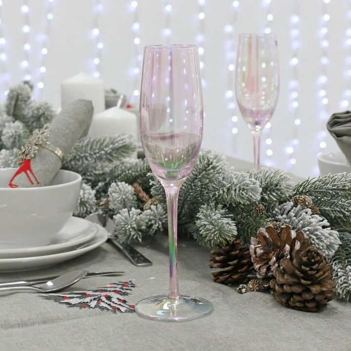 2pk Shimmer Iridescent Prosecco Glasses Grey/Pink/Blue