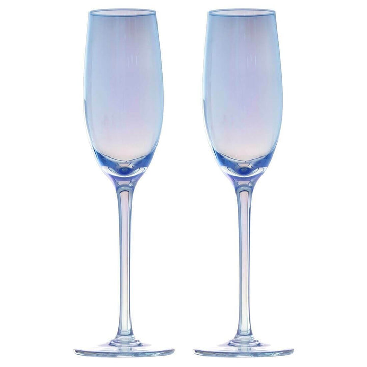 2pk Shimmer Iridescent Prosecco Glasses Grey/Pink/Blue Blue