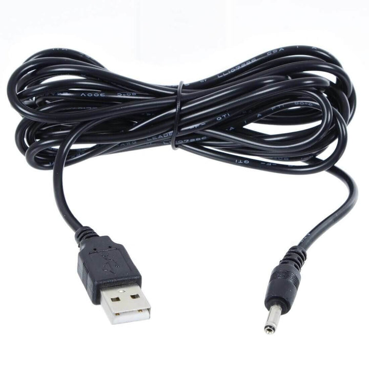 3m Extra Long USB to 3mm DC Jack Power Cable Black