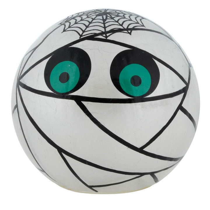 Light Up Crackle Ball Halloween Decoration LED Ornament 15cm