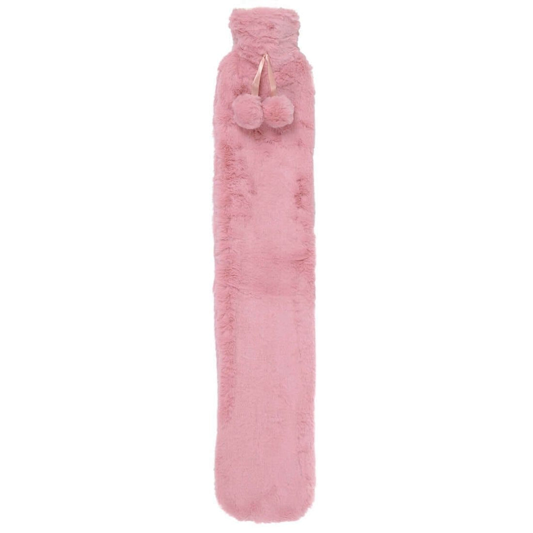 Hodge & Hodge 72cm Long Hot Water Bottle Faux Fur Cover 2L Blush Pink