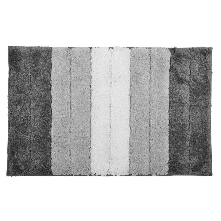 Shades Striped Microfibre Bath Mat Shower Bathroom Non-Slip Grey / 40x60cm