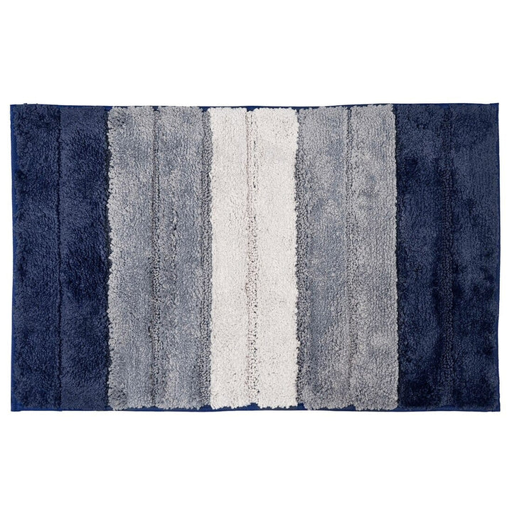Shades Striped Microfibre Bath Mat Shower Bathroom Non-Slip Navy / 40x60cm