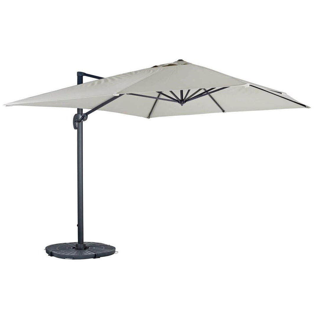 3 x 4m Roma Rectangle Parasol Large Cantilever Garden Shade Silver