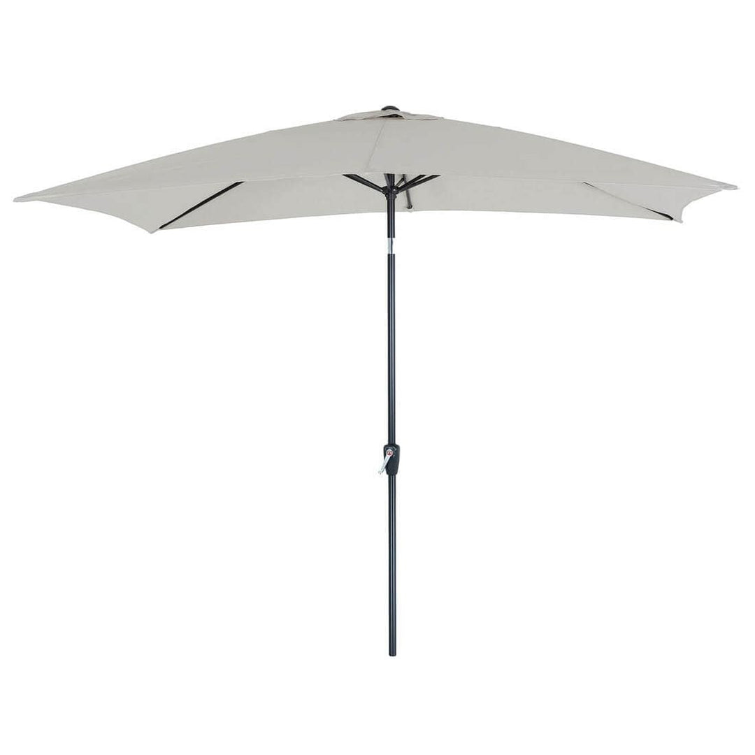 3m x 2m Rectangle Parasol Crank Tilt Garden Patio Umbrella Silver