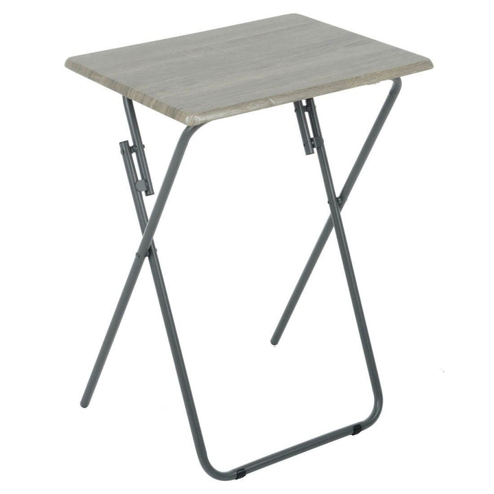 Folding Side Table TV Dinner Portable Bedside Coffee Grey Black Grey