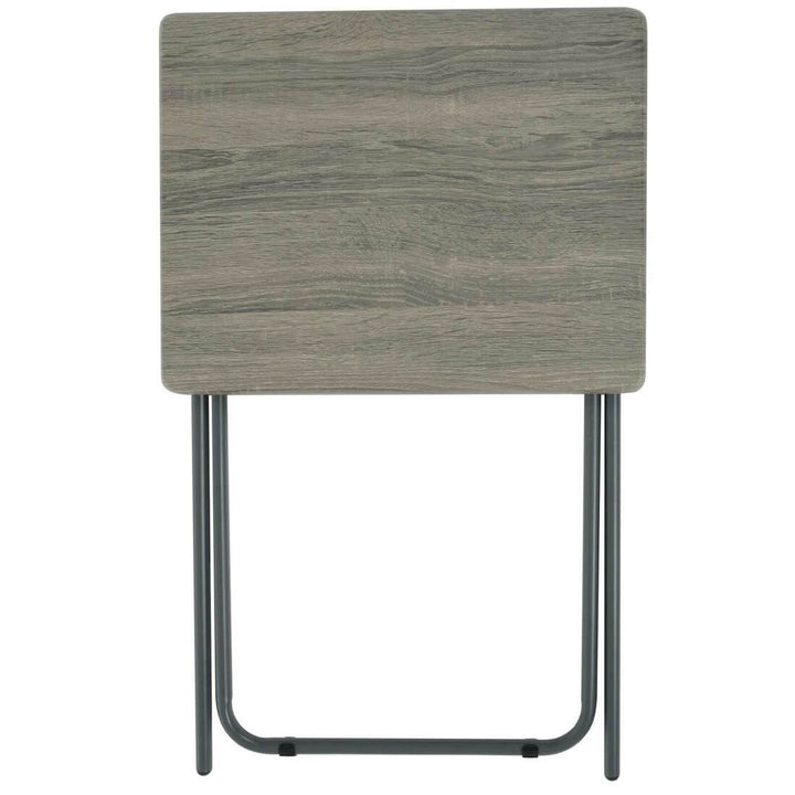 Folding Side Table TV Dinner Portable Bedside Coffee Grey Black