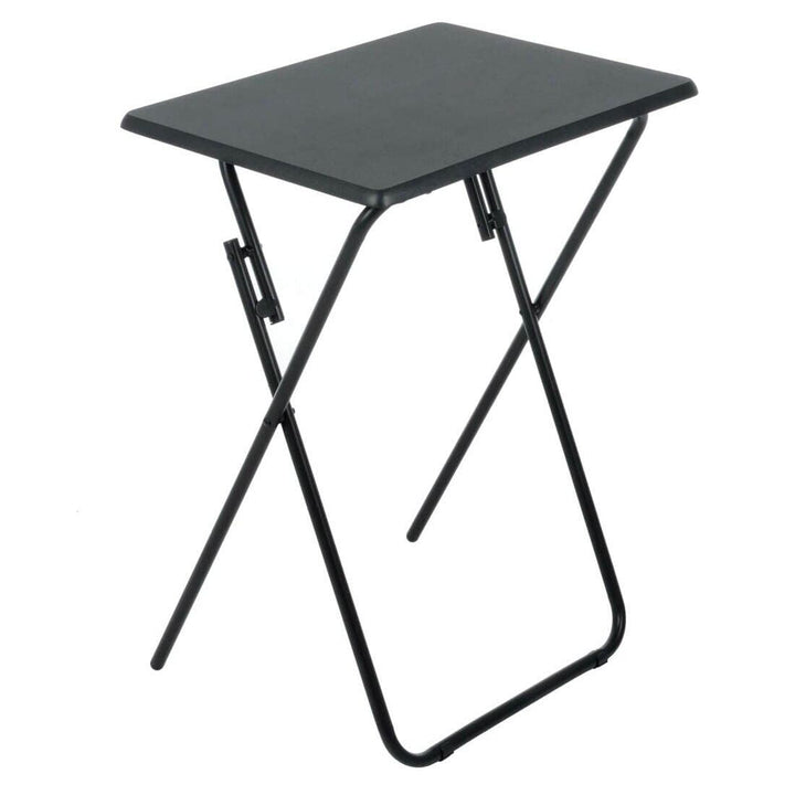 Folding Side Table TV Dinner Portable Bedside Coffee Grey Black Black