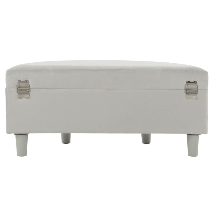 Half Moon Storage Ottoman Velvet Round Padded Seat