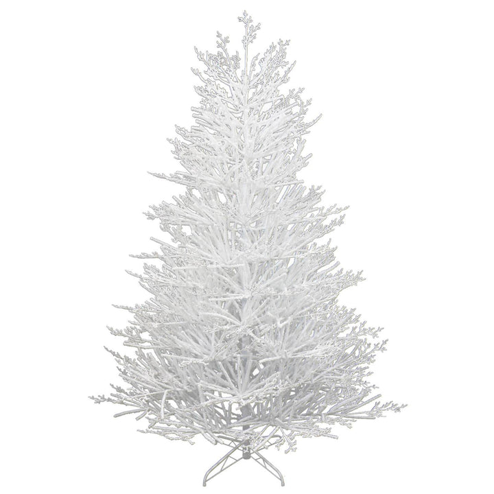 180cm White Snowy Twig Tree With White Metal Base