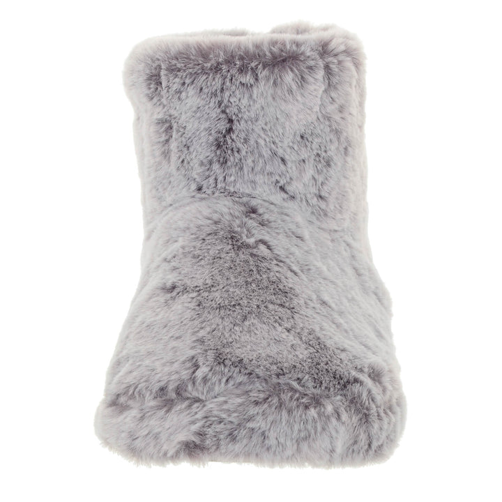 Womens Luxury Bootie Slippers Grey Faux Fur Non Slip - Isla