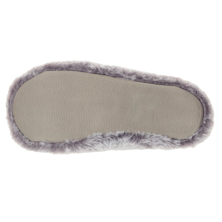 Womens Ballet Slippers Slippers Grey Faux Fur Non Slip - Natalia