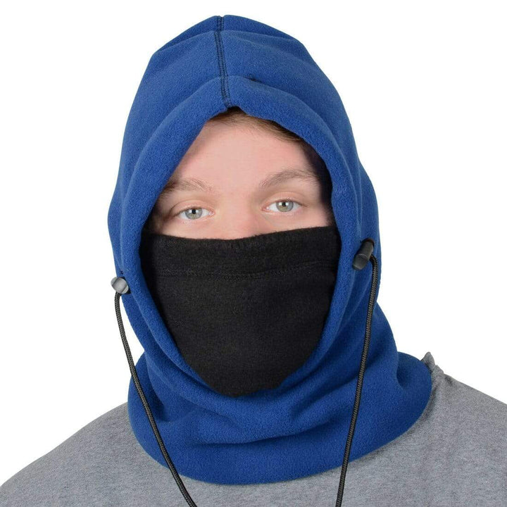Adults 6 In 1 Reversible Fleecy Polar Hood Assorted Colours Blue