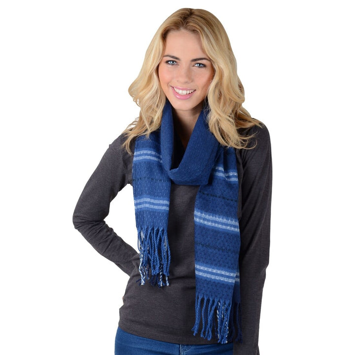 Womens Winter Scarf Soft Woven Check Fringed Tartan Plaid