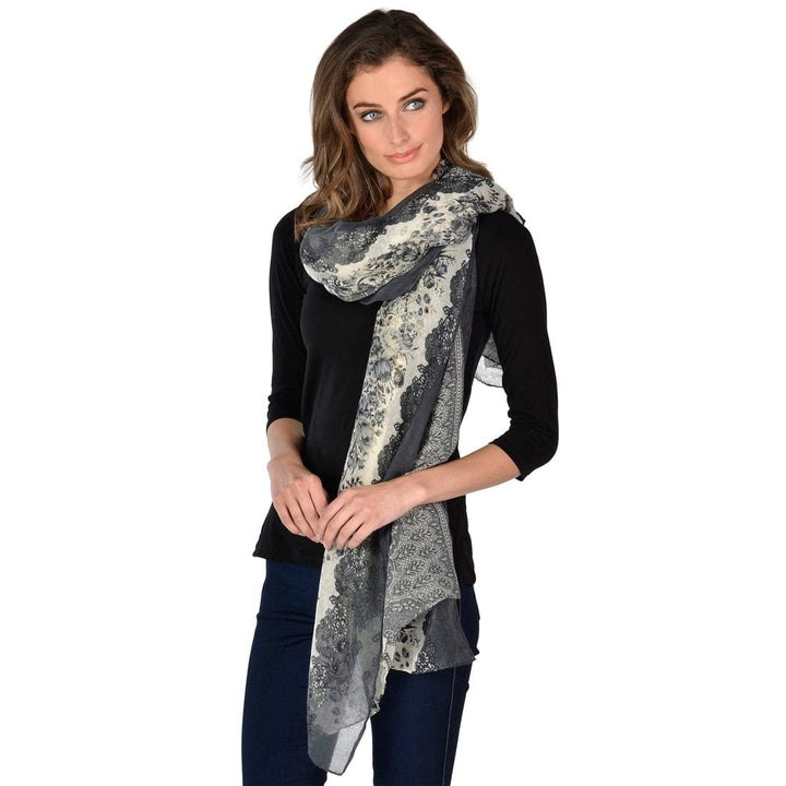 Womens Soft Monaco Printed Lightweight Sheer Scarf