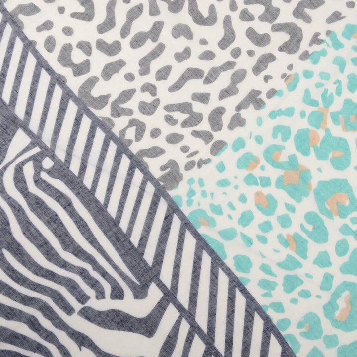 Womens Zambia Animal Print Square Sheer Summer Scarf