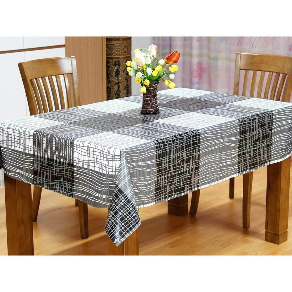 Monochrome Lines Large Tablecloth Wipe Clean PVC Vinyl Table Cover