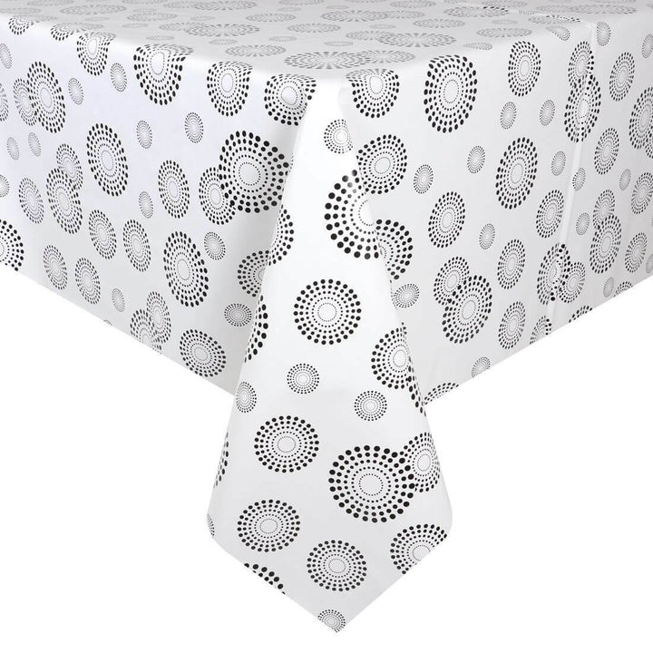 Spiral Pattern Large Tablecloth Wipe Clean PVC Vinyl Table Cover