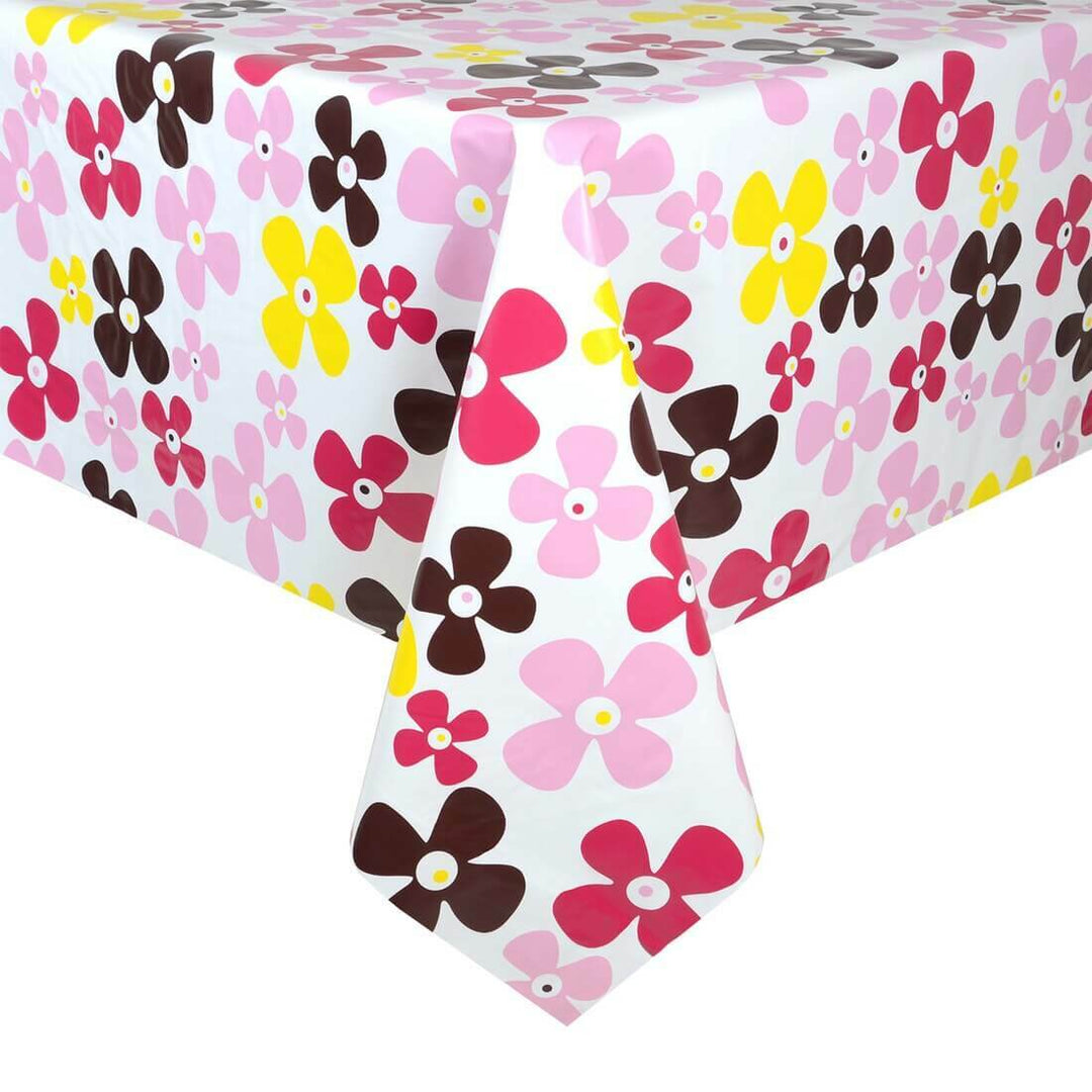 Floral Designs Large Tablecloth Wipe Clean PVC Vinyl Table Cover Multicolour Flowers