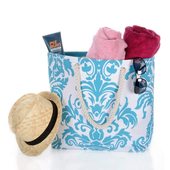 Womens Floral Canvas Beach Shoulder Bag Shopping Tote