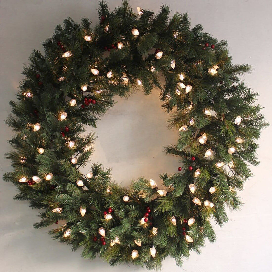 60"/40" Giant Pre-Lit LED Christmas Wreath Outdoor Decoration 40"