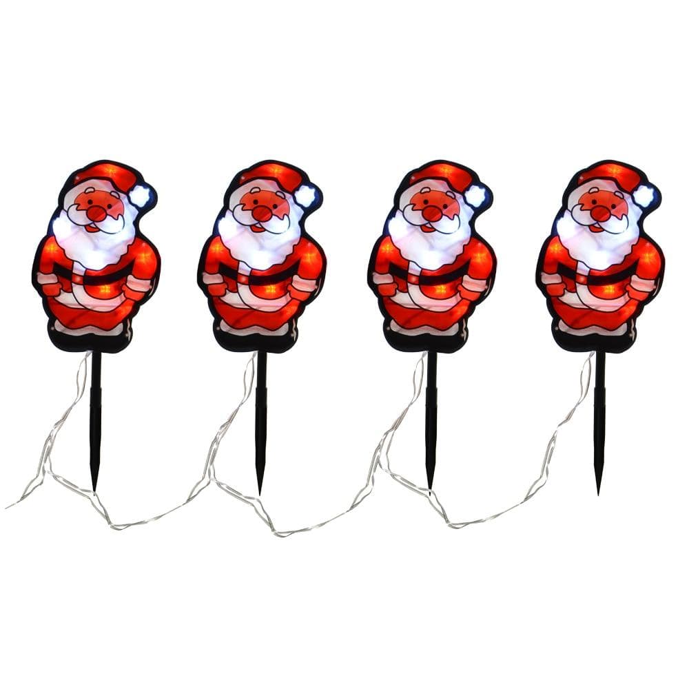 Set of 4 PVC Santa Garden Pathway christmas Lights