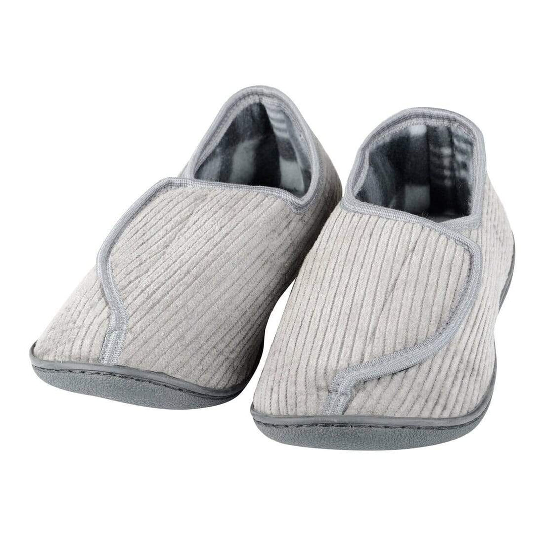 Mens Hook & Loop Fastening Redmond Slippers Non Slip Soles Grey / UK 7