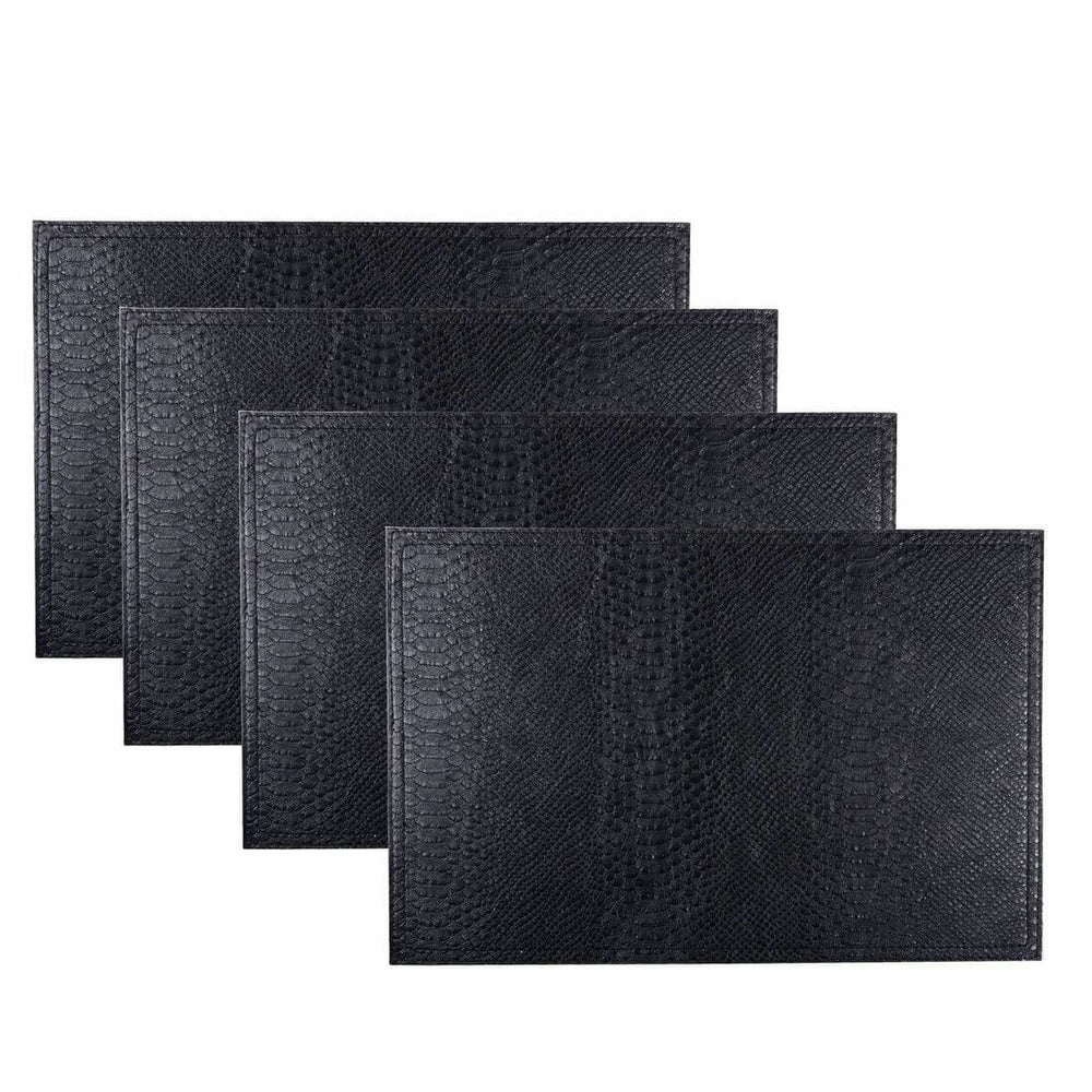 4 Luxury Faux Leather Placemats Dining Kitchen Table Mats Fudge
