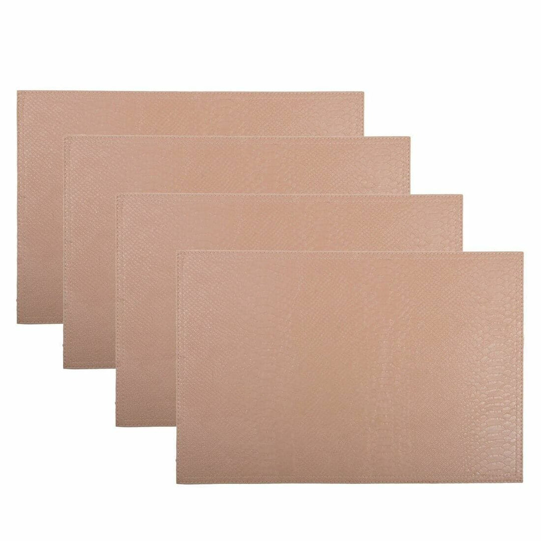 4 Luxury Faux Leather Placemats Dining Kitchen Table Mats Fudge