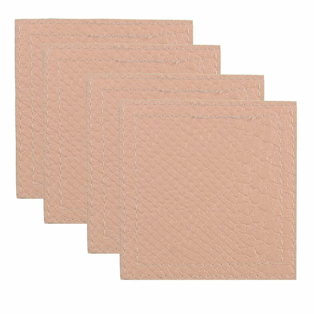 Set Of 4 Faux Leather Coasters Drinks Table Dining Tableware Fudge