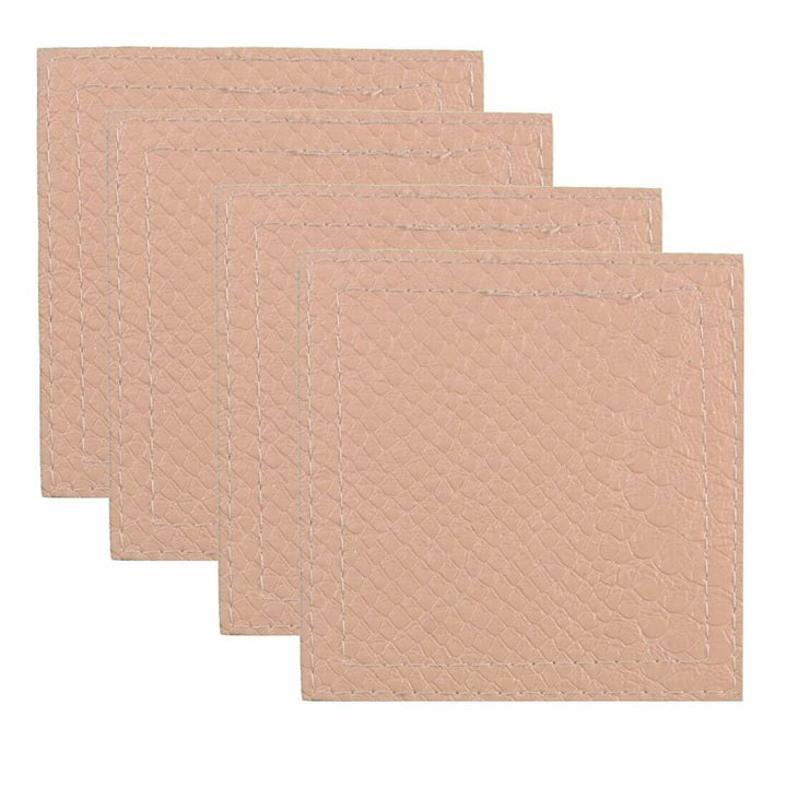 Set Of 4 Faux Leather Coasters Drinks Table Dining Tableware Fudge