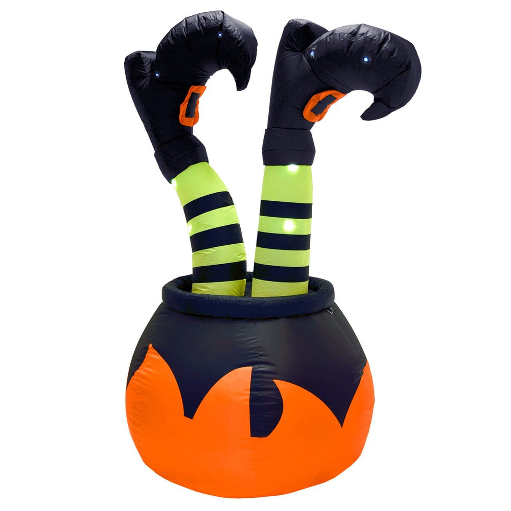 Giant 6ft Pumpkin and Witches Legs Light Up Inflatable Halloween Outdoor Decoration