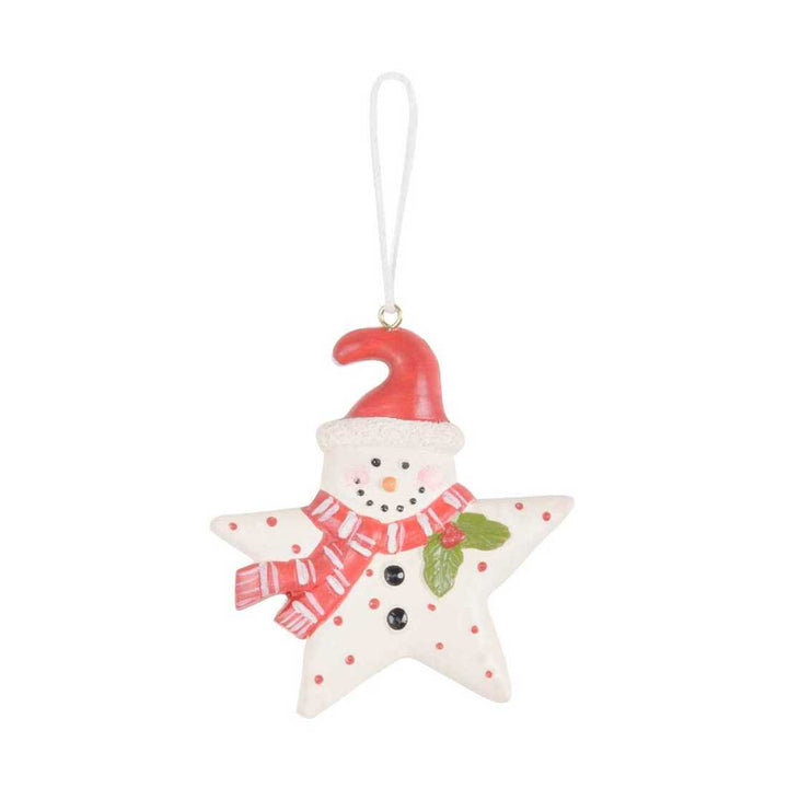 Set Of 6 Novelty Snowman Christmas Tree Decorations Boxed