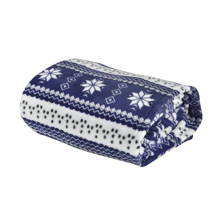 Snowflake Wrap Around Snuggle Blanket With Sleeves 137x180cm Navy